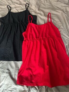 Set of two Spaghetti-Strap babydoll tops